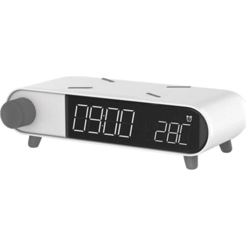 Alarm Clock with Wireless Charger KSIX Retro White 10 W