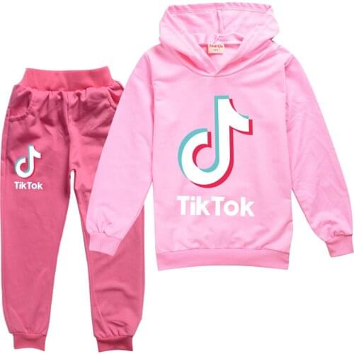 TIK TOK Kids Sweatshirt Pants Suit Hoodies Tops Boys Girls Pullover Sportswear Children Surprise Gift