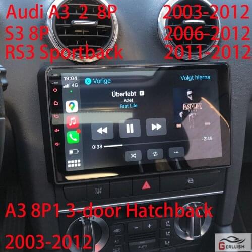 For Audi A3 2 8P 2003-2012 For S3 8P 2006-2012 For RS3 Sportback 2011-2012 For A3 8P1 3-door Hatchback Android Carplay Car Radio
