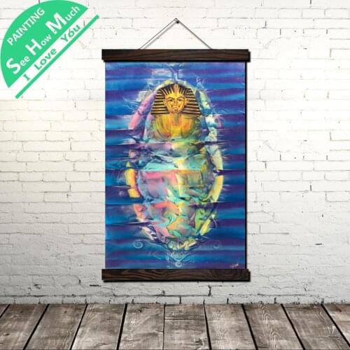 Egyptian Pharaoh Scroll Painting Canvas Vintage Poster and Print Wall Art Pictures Living Room Bedroom Farmhouse Decoration