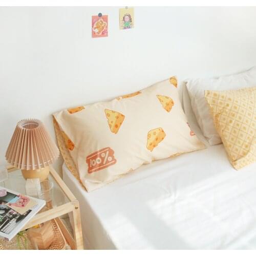Cheese cotton pillow case Korean lotus leaf pillow case single pillow can be customized home bedding pillow case