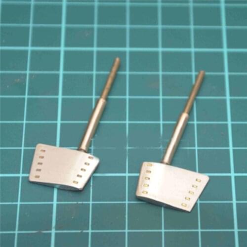 2pcs Simulation Battleship Rudders with 16MM Rudder Sleeve 2MM Rods for 1/350 Bismarck Battleship RC Boat Parts