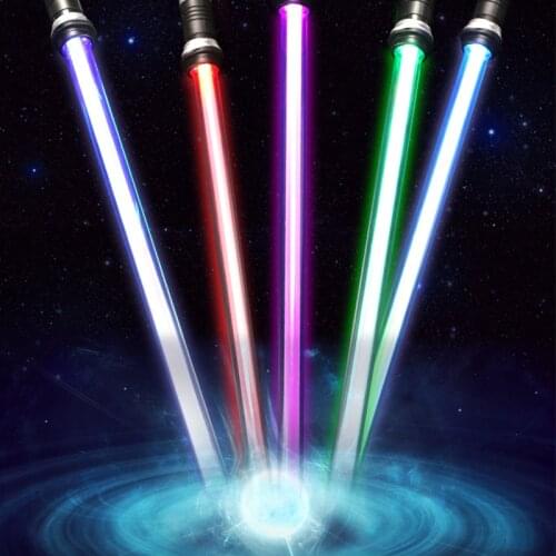 2Pcs Laser Lightsaber Sword Cosplay Toy 7Color Sword Scalable Sound Toys Gift
