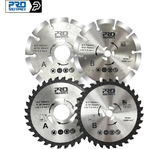TCT Marble Saw Blade 125mm Double Blade Electric Circular Dual Saw for Fast Cutting Metal Marble By PROSTORMER