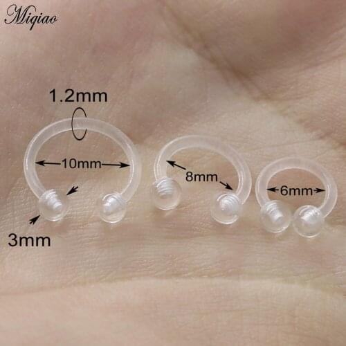 Miqiao 2PCS Hot New Style Acrylic Nose Nail Transparent C-shaped Nose Nail Exquisite Piercing Jewelry for Human Body