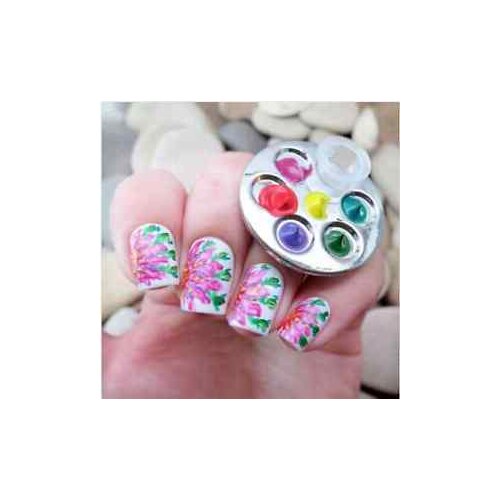 MLKP4 NEW Nail Art Palette Manicure Palette for Free Hand Ring Footmark & Round Palette with a small cup selectable Palette