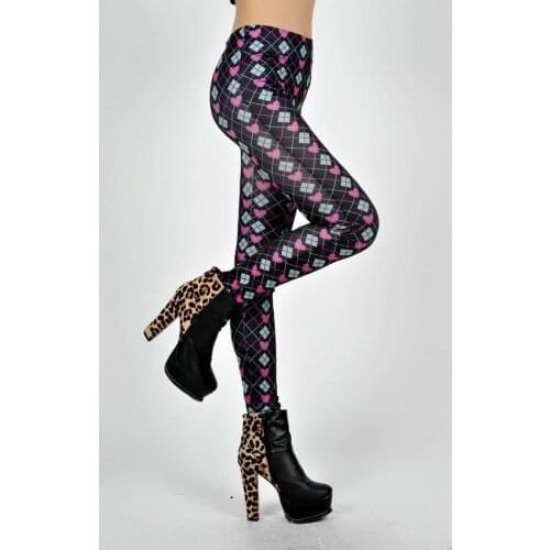 Fashion Sexy Slim Digital Printing Leggings Loving Heart Printed Leggings Girl