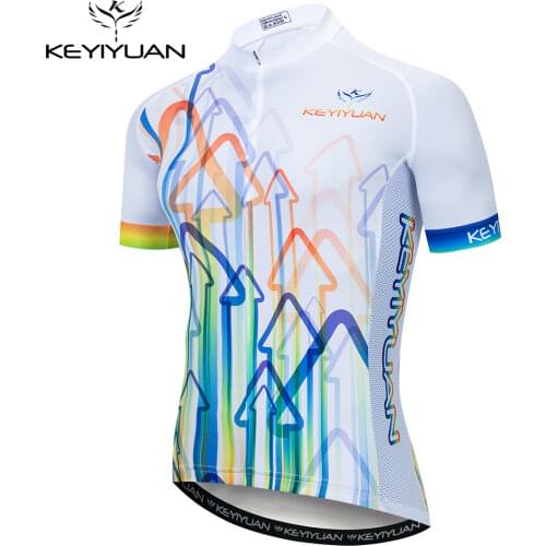 Keyiyuan 2021 Men Mountain Bike Road Bicycle Shirt Breathable Quick-drying Short Sleeve Cycling Jersey MTB Clothes