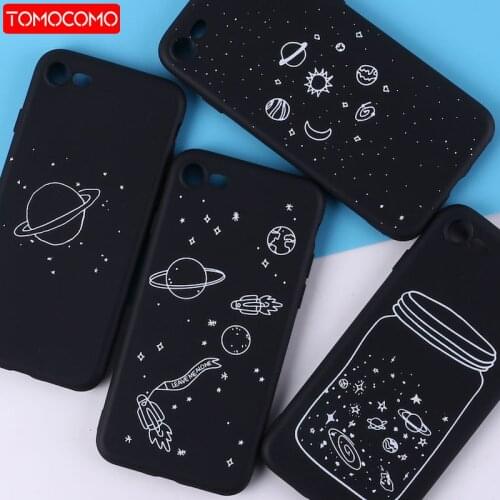 Outer Space Planet Stars Moon Spaceship Soft Silicone Matte Case Fundas For iPhone 12 Mini 11 Pro 6 6S 8 8Plus X XS Max 7 7Plus