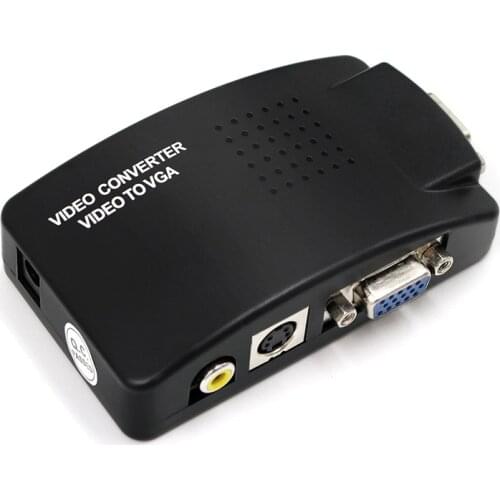 AV to VGA adapter switch box PC laptop Composite Video AV S-Video RCA to PC Laptop VGA TV Converter