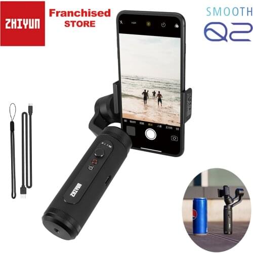 Zhiyun Smooth Q2 Pocket Size Portable 3-Axis Smartphone Handheld Gimbal Aluminum for iPhone 11 Pro Max XS X 8 other Mobile Phone