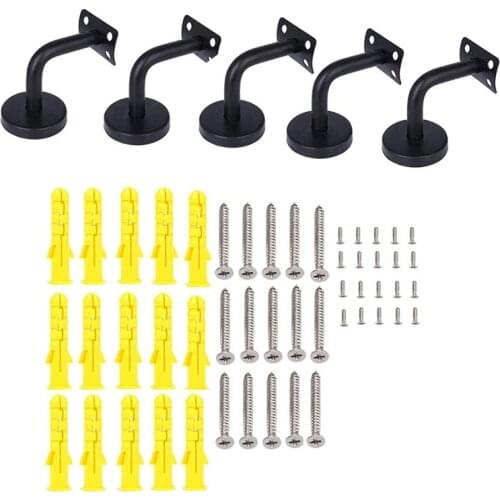 Sturdy Handrail Bracket, Solid Banister Rail Bracket, Stair Handrail-5PCS-Curved Joint