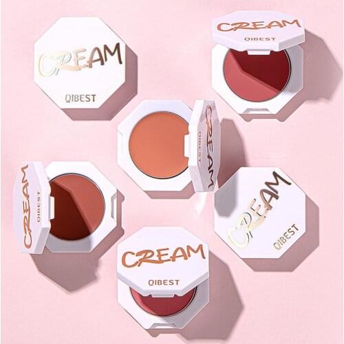 QIBEST Face Matte Blush Palette 6 Color Cheek Blusher Powder Makeup Rouge Mineral Pigment Cosmetics Long Lasting Natural Make Up