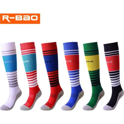 R-BAO Children Professional Brand Sports Baseball Football Sock Kids Europe Soccer Club Boy girls Running Long Stockings Socks