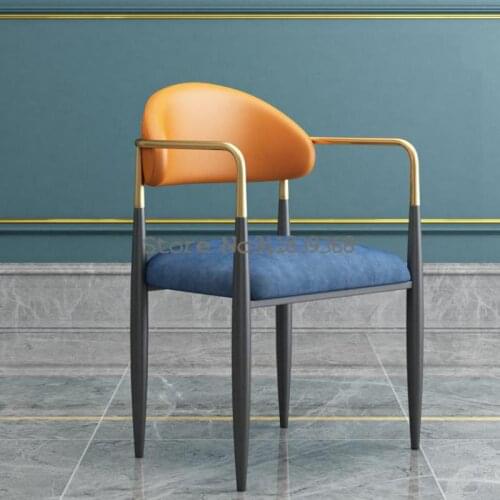Nordic Light Luxury Dining Chair Home Backrest Modern Simple Dining Chair Negotiation Chair Italian Restaurant Armchair Makeup C