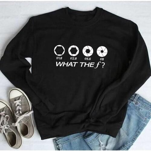 What The F DSLR camera Plus velvet Sudaderas Mujer Harajuku Sweatshirt Women Hoodie Loose Hoodies Casual Tracksuit photographer