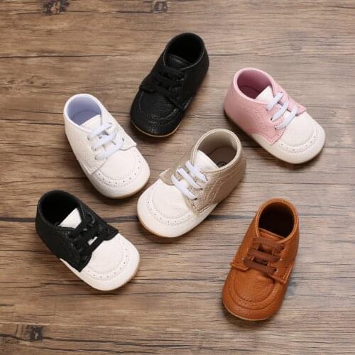 Four Seasons Newborn Toddler Shoes Men Women PU Children Classic Sports Solid Color Shoes Pattern Childrens Shoes