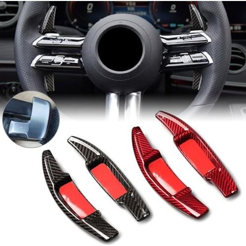 For 2021 Mercedes Benz E260 E Class Car Steering Wheel Shift Paddle Shifter Extension Real Carbon Fiber