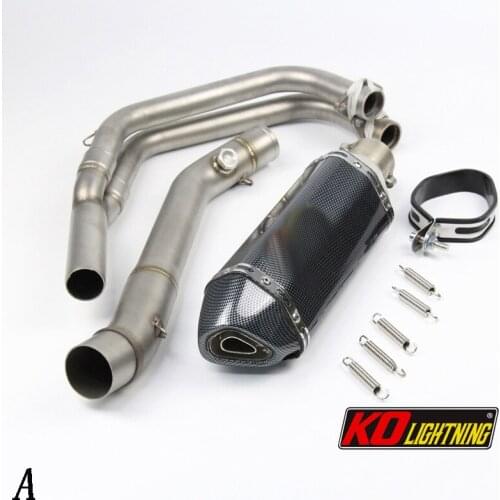 Slip On Motorcycle Exhaust Front Connect Tube And 51mm Muffler Stainless Steel Exhaust System For Yamaha R25 R3 All Years