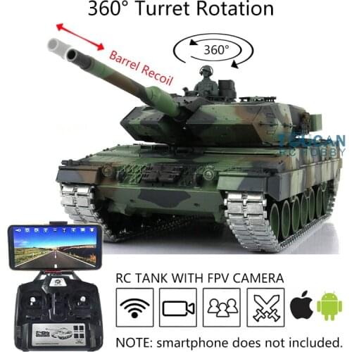 1/16 2.4G Heng Long 7.0 FPV Leopard2A6 RC Tank 3889 360 Barrel Recoil TH17591-SMT4