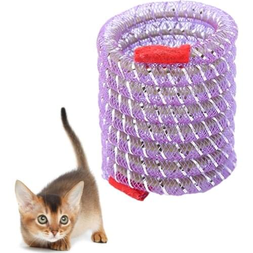 1/2PCS Random Color Spring Cat Toy Stretchable Funny Cat Interactive Toy Cat Play Scratch Toy Cat Small Spring Toy Legendog