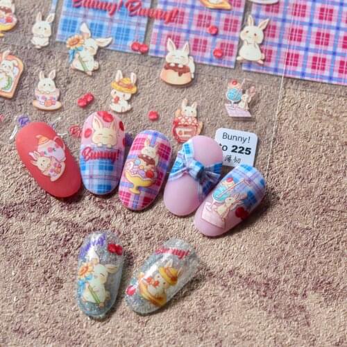 2021 new cute rabbit nail stickers Japanese stickers 5d nail art decoration stickers