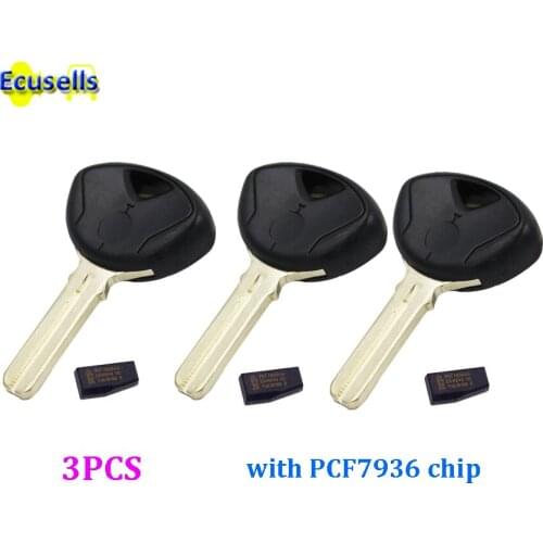 3pcs/lot Motorcycle MOTORBIKE Transponder Key With Blank Chip ID46 PCF7936 for BMW K1300S/K1300R/K1200R/1200RT/1200GS - Black