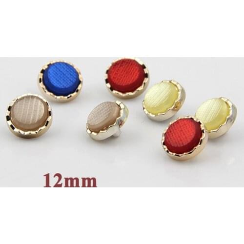 30pcs/lot Size:12mm Candy Color Shirt Buttons Gold Color Edge Shank Button for Garment Accessories(ss-4352)