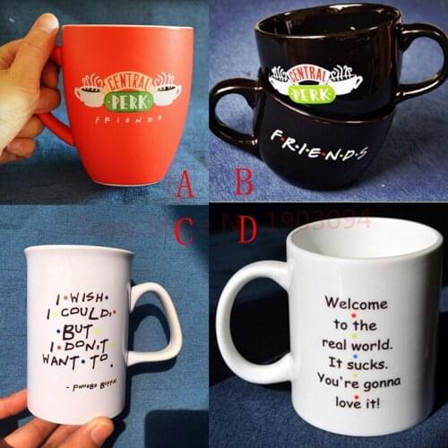 5pcs New Black Red Friends TV Show Series Central Perk Ceramic Coffee Tea Cup Mug 5 colors