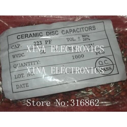 Free Shipping One Pack 1000PCS Ceramic Disc Capacitors 50V 22NF 223PF 1000PCS/LOT