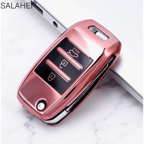 Luxury Soft TPU Car Key Case Full Cover Shell For Kia Rio QL Sportage Ceed Cerato Sorento K2 K3 K4 K5 Auto Protector Accessories