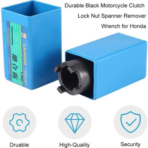 Black Multifunction New Durable Motorcycle Steel Clutch Lock Nut Spanner Wrench Dirt Bike Repairing Tool for Honda Replacement