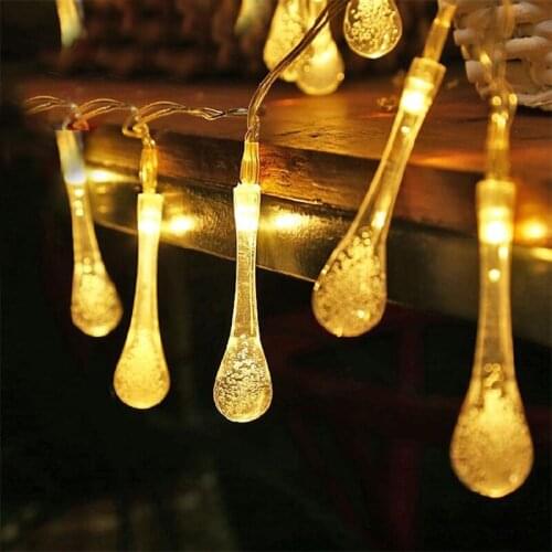 6.5M 30 Leds Colorful Raindrop Solar Lamp Waterproof Christmas Holiday Outdoor Garden Decoration Fairy Solar String Light