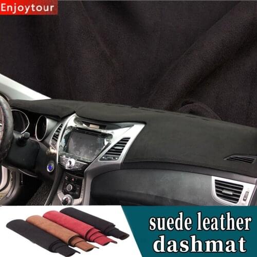 For Hyundai Avante Elantra I35 2011 2012 2015 Suede Leather Dashmat Dashboard Cover Pad Dash Mat Car-styling Accessories Carpet