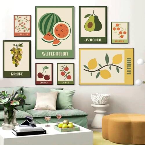 Fruit Market Watermelon Strawberry Lemon Wall Art Canvas Painting Nordic Posters And Prints Wall Pictures For Living Room Decor