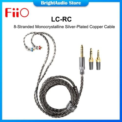 FiiO LC-RC MMCX Earphone Cable 8-Stranded Monocrystalline Silver-Plated Copper Line 2.5/3.5/4.4mm Swappable Plug for FH5S PRO