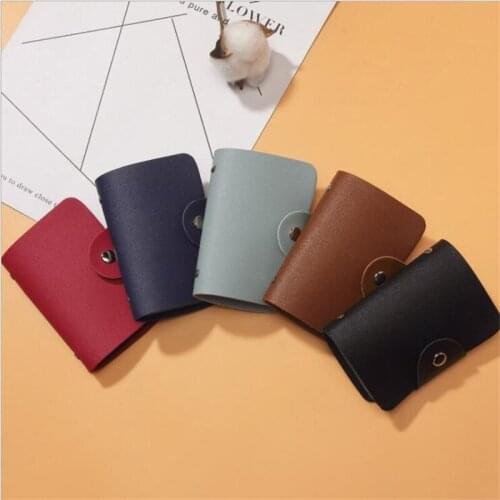 New Leather Function 24 Bits Card Case Business Card Holder Men Women Credit Passport Card Bag ID Passport Card Wallet