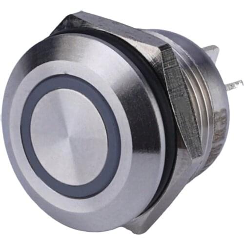 22/25/30MM Waterproof 3V/5V/12V/24V/220V Metal Black Momentary Self-Locking Push Button Switch LED RB/RG/ RGB