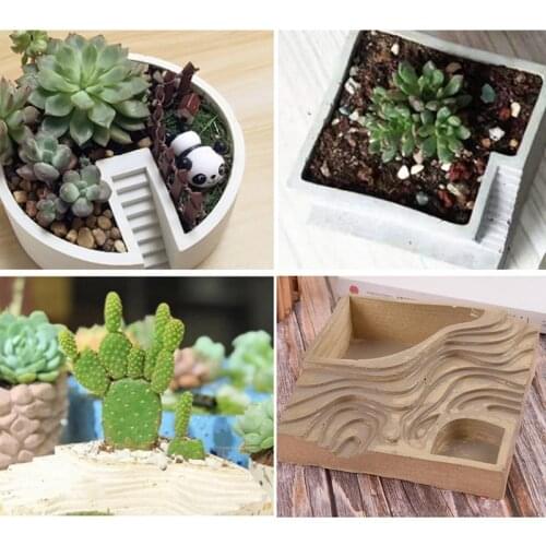 Mini Flowerpot Silicone Concrete Mold Geometry Tray Mould Cement Flower Pot Planter Mold Silicone Molds For Plaster Clay Crafts