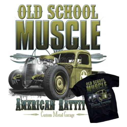 2019 Brand T Shirt Men Fashion Pure Cotton Round Collar Men Hot Rod Army T-Shirt Old School Muscle Route Free T Shirts