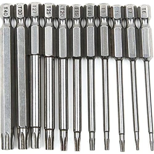 HLZS-11Pcs 75mm S2 Steel Hex Torx Head Drill Screwdriver Set Bits Hand Tools Screw Driver Screwdrivers Kit