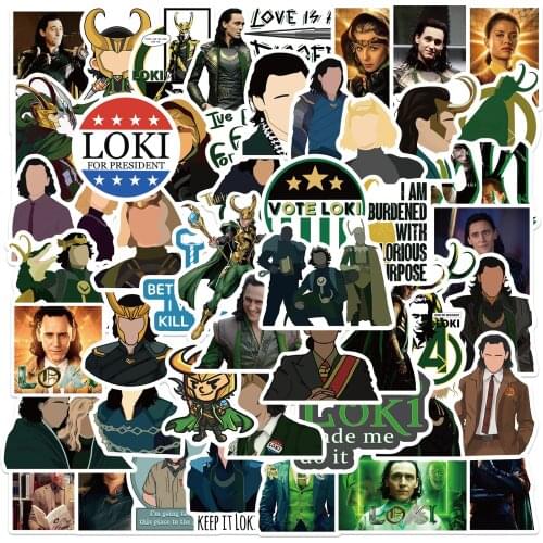 10/50pcs Marvel Movie Loki Stickers Decal Vinyl for Kids Stationery Scrapbooking Skateboard Laptop Guitar Sticker