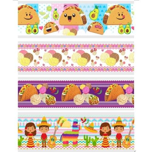 New Arrival ribbon 50Yards 16mm-75mm clip hamburger avocado alpaca Grosgrain/FOE Ribbons for DIY Bow Craft Wedding Decoration