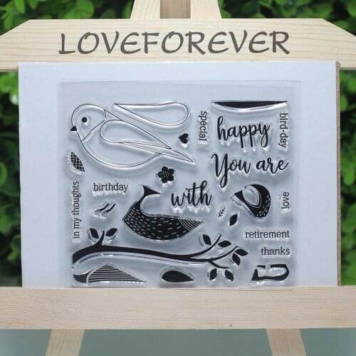 Bird-day special Birthday transparent clear stamps for Scrapbooking/Card Making/sewing/Stamp set stationery Decoration Supply