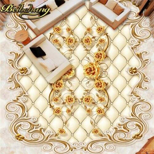 Beibehang Golden Rose Marble Soft Assortment Custom Poster Wallpaper Bathroom Floor Sticker PVC Self-adhesive Mural Wall paper