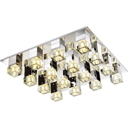 Luxury Crystal Cube Square Living Room Ceiling Lamp Noble Study Room Ceiling Lights Restaurant Lobby Parlor Ceiling Lamp
