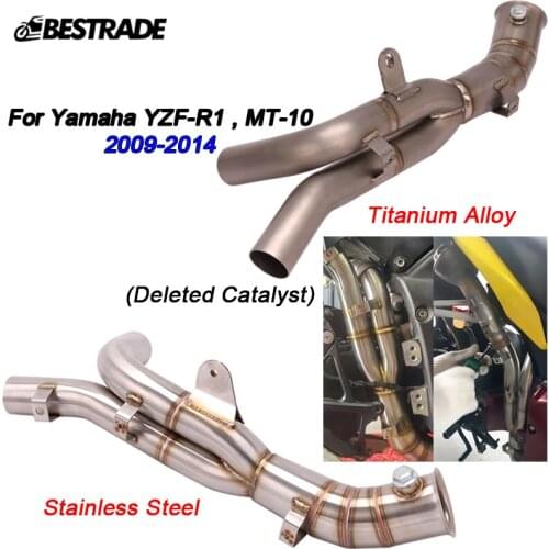 Mid Pipe For Yamaha YZF-R1 MT-10 2009-2014 Motorcycle Exhaust Middle Link Tip Replace Catalyst Stainless Steel Or Titanium Alloy