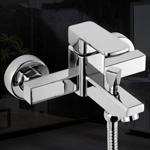 Zinc Alloy Triple Bathtub Faucet Wall Mounted Bathroom Shower Hot And Cold Water Mixing Valve Nozzle Tap Bath Shower Accessories