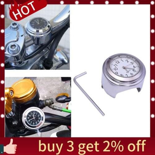 Universal Waterproof Chrome Motorcycle Bike Handlebar Mount Clock Watch For Motorbike Aluminum Luminous Clock Moto Accessories
