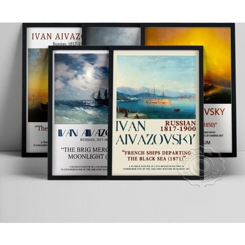 Ivan Aivazovsky Romanticism Seascape Vintage Prints Art Poster, Landscape Exhibition Museum Canvas Painting, Bedroom Home Decor